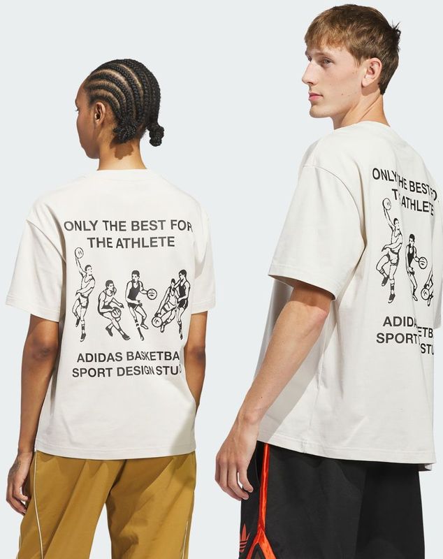 adidas Originals - Shirt - Crème/Zwart - Halve Mouw - Ronde Hals