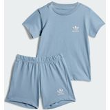 adidas - Shorts Tee Set - Trainingspakken - Blauw - Katoen Jersey