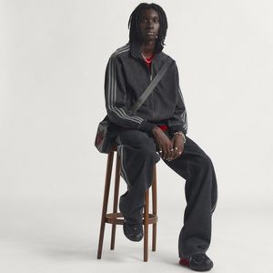 ADIDAS ORIGINALS Tussenjas 'Adicolor Firebird'  donkergrijs / black denim