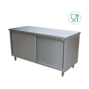 Roestvrijstaal Werktafel met Schuifdeur | (H)70cm140x70xh88/90cm