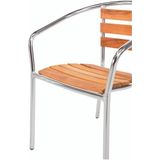 Terrasstoel Hout/Aluminium met Armleuning | 4 Stuks