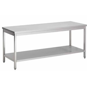 Werktafel RVS met tussenschap | 7 Formaten1600(B)x700(D)x850(H)