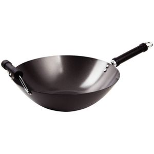 Wok platte bodem | inductie geschikt | 36 cm Ø
