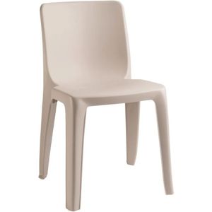 Kunststof stapelbare stoel beige indoor/outdoor
