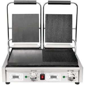 Dubbele Contact Grill - Geribd /Glad