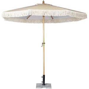 Sicilië ronde gestreepte parasol | Hardhout & kunststof | 248(h)cm