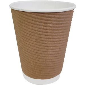 Recyclable koffiebekers ribbelwand | 340ml (25 stuks)