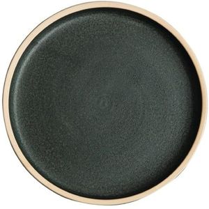 Canvas platte ronde borden | donkergroen | Ø18cm | 6 stuks