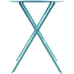 Ronde stalen opklapbare tafel | 59,5 cm | Turquoise