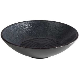 Diepe Melamine Schaal | Dark Wave Line | 4 Formaten22,5 Ø cm