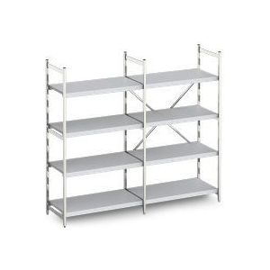 Aluminium stelling met dichte schappen 60 cm diep | 10 formaten1200 mm