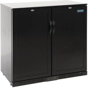 Polar G-serie 2-deurs Barkoeling - Blinde Klapdeuren - Zwart 208 Liter - 900x520x(H)900mm