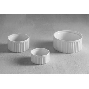 Ramekin Geribd - 120x120x55 mm - Wit - Porselein