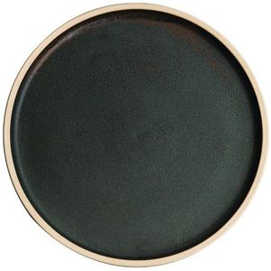 Canvas platte ronde borden | donkergroen | 25Øcm | 6 stuks