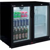 Backbar-koeler | Zwart | 2 glazen deuren | 208LLager dan 90 cm