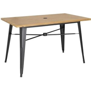 aluminium outdoor tafel  | licht houtdessin | 120x76x76cm