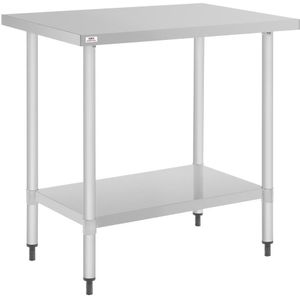 Werktafel | RVS | Onderschap | Verstelbaar | 80 x 60 x 90 cm