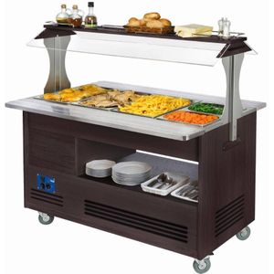 Bain Marie Buffet 4 x 1/1 GN Wenge90 tot 150 cm