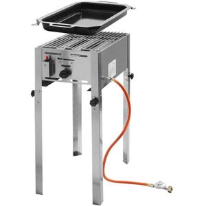 RVS Gas Barbecue |  Incl. Pan + Rooster