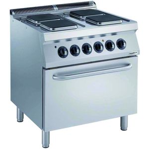 Pro 700 fornuis elektrisch  met oven | 4 kookplaten | 400V
