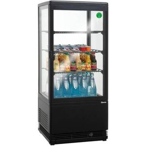 Zwarte opzetvitrine met verlichting - 78 Liter