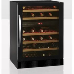 Wijnkoeler Zwart met glazendeur TFW160-2F90 tot 150 cm