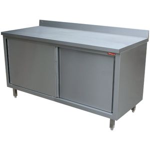 RVS Werktafel met Spatrand | 3 Formaten160x60xh88/90cm