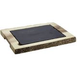 Serveerplateau | Hout | Leisteen | 40 x 25 cm
