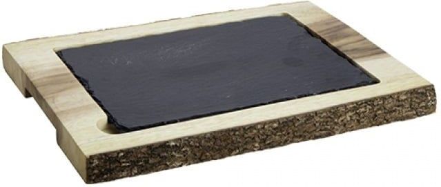 Serveerplateau | Hout | Leisteen | 40 x 25 cm