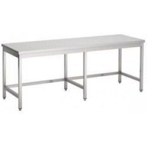 Werktafel RVS Open Onderstel 70cm 6 Poots | 4 Formaten280 x 70 x 90cm (109kg)