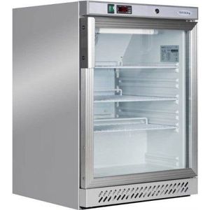 Glasdeur koelkast | RVS | Onderbouw | 130 LiterLager dan 90 cm
