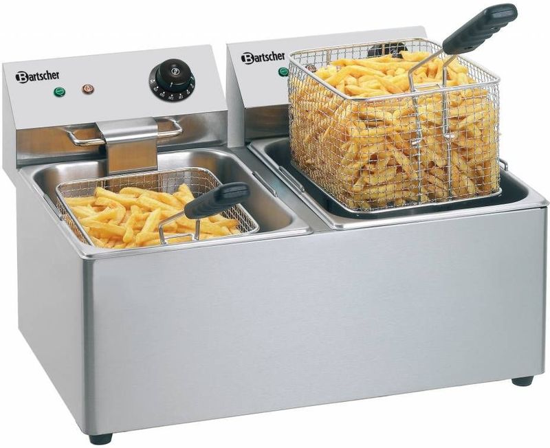 Friteuse 2 x 8 Liter - HORECATOPPER - 2 x 3250 Watt