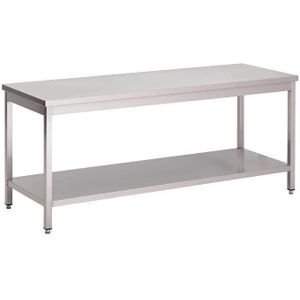 RVS werktafel met onderblad | 70 cm | 8 Formaten180 (L) x 70 (B) x 85 (H) cm