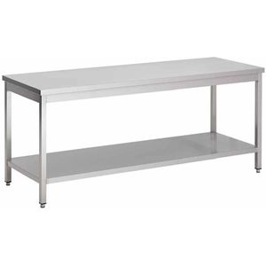 RVS werktafel met tussenschap | 7 Formaten2000(B)x600(D)x850(H)