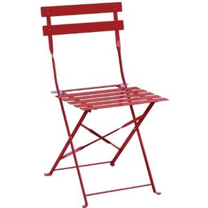 Stalen Bistro Stoelen Rood | 2 stuks