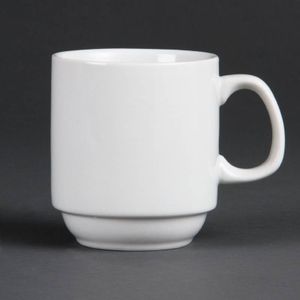 Witte Koffiemok Stapelbaar Porselein 28,4 Cl (12 Stuks)