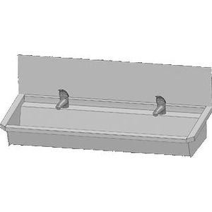 RVS 304 Wastrog met 2 Kranen | 120x47x20 CM