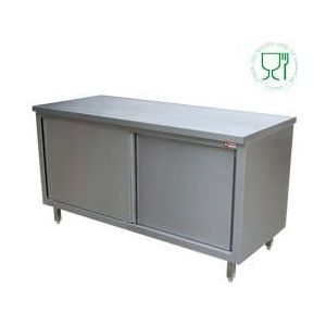 Roestvrijstaal Werktafel met Schuifdeur | (H)70cm160x70xh88/90cm