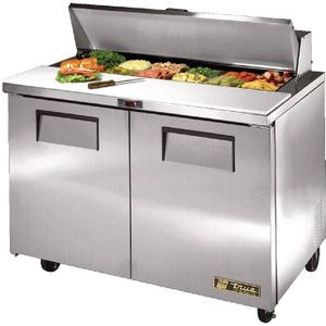 2 deurs saladette, 340 ltr, geleverd met 12x1/6 GN bakken