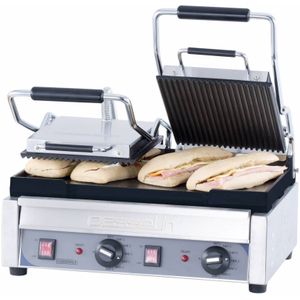Dubbele Contactgrill Glad/Geribbeld | 490 x 520mm