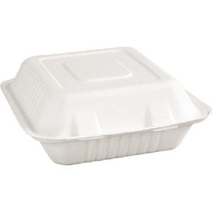 composteerbare bagasse voedseldozen | 200 stuks | 7,8(h) x 23,7(b)cm