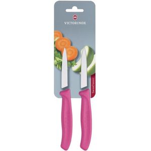 Officemes met spitse punt 8 cm roze | 2 stuks | RVS | 18,9(l)cm