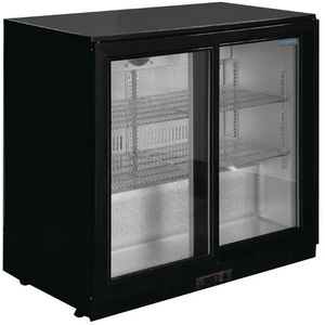 Polar G-serie 2-Deurs Barkoeling - Schuifdeuren - Zwart 198 Liter - 900x520x(H)850mm