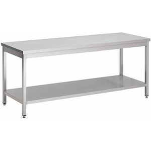 RVS werktafel met bodem | 8 Formaten1400(B)x700(D)x900(H)