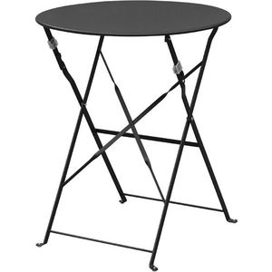 Bolero ronde stalen opklapbare tafel |  Zwart |  71 x 59,5(Ø)cm