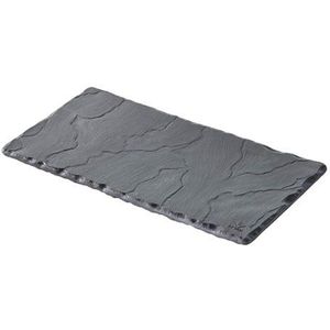 Serveerplateau | Porselein | Leisteen design | Zwart | 20 x 10 cm