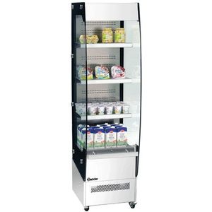 Wandvitrine met wielen - 220 Liter - RVS - LED verlichting