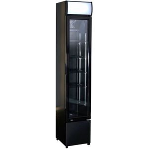 Zwarte smalle koelkast met glazendeur | 105 Liter180 tot 200 cm