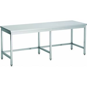 RVS Werktafel Met Open Frame | 60 cm Diep - 4 Formaten240 (L) x 60 (D) x 90 (H) cm