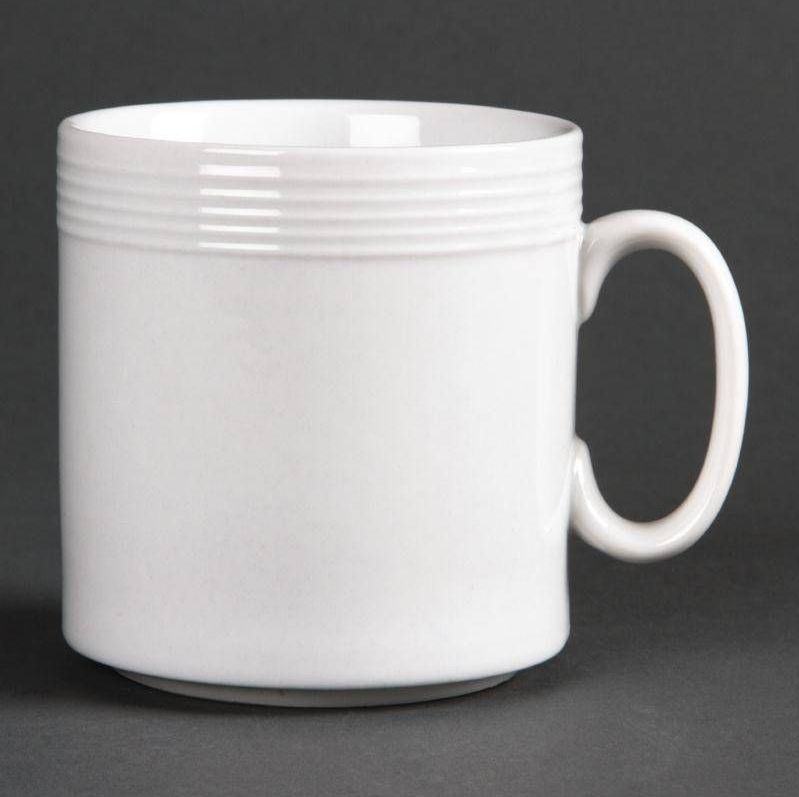 Mok | Linear Wit Porselein | 240ml | 12 Stuks